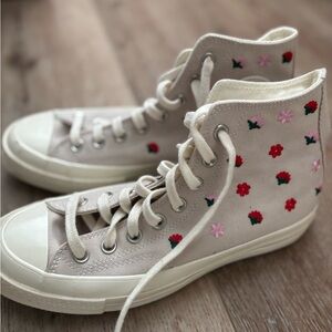 Converse Chuck Taylor High Tops - Floral Embroidered Design